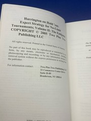 Harrington On Hold ‘Em Poker Volumes I & II, by Dan Harrington Paperback