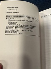 WITTGENSTEIN: A SOCIAL THEORY OF KNOWLEDGE By David Bloor