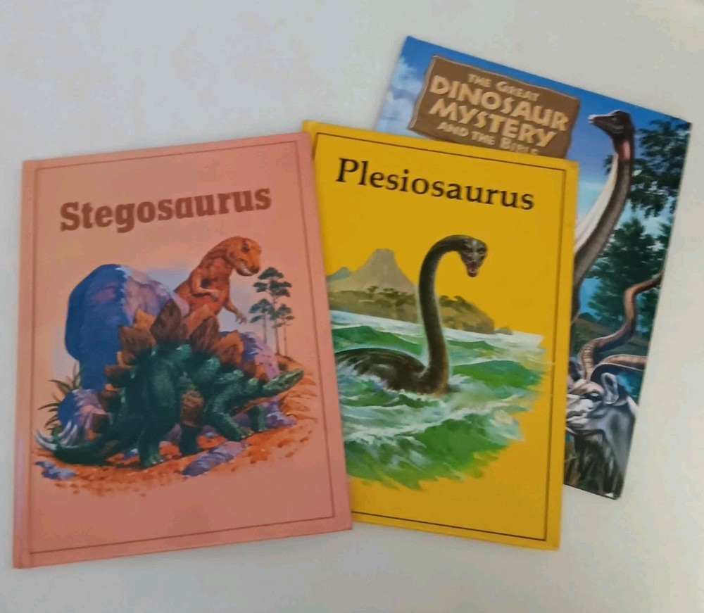 3 Books Dinosaurs Plesiosaurus •The Great Dino Mystery & Bible by Paul S Taylor
