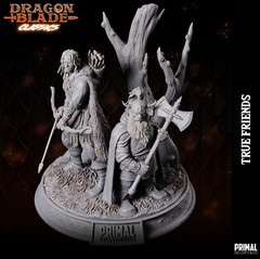 Flint & Tanis DRAGONLANCE diorama @ 15cm High resin 3d printed Dwarf Half Elf