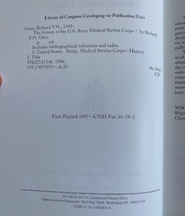 The HISTORY of the U.S. ARMY MEDICAL SERVICE CORPS by Richard V. N. Ginn PB 1997