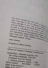 The Gulag Archipelago Set Vol 1 & 2 by Aleksandr I. Solzhenitsyn 1st Edition Lot