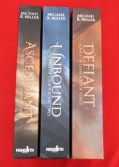 SIGNED Michael R. Miller Songs Of Chaos Trilogy HC Book Set Ascendant Unbound