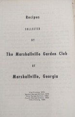 Marshallville Recipes Past And Present Paperback 367 Pages Copyright 1984