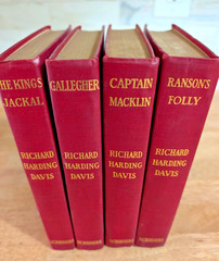 Antique 1910 Richard Harding Davis Lot of 4 Books Gilt Top, Illustrated Novels