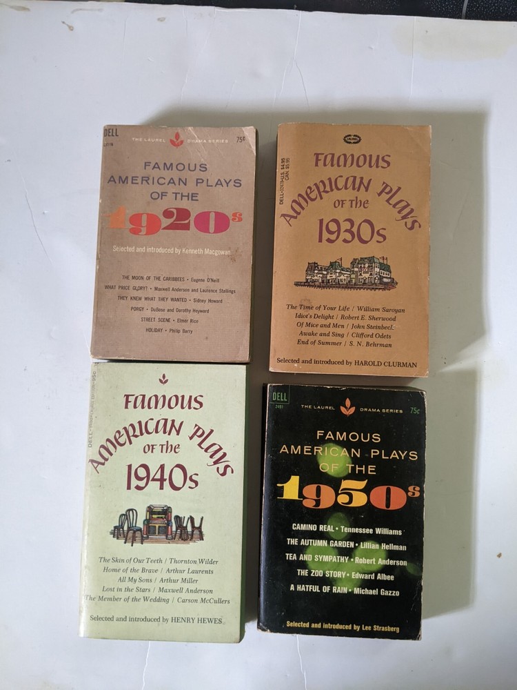 FAMOUS AMERICAN PLAYS OF THE 1920s, 1930s, 1940s, 1950s (4 paperbacks)
