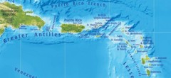 Caribbean Sea Wall Map Laminated Poster
