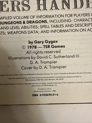 Players Handbook 1978/1980 6th Print 1st Edition Dungeons & Dragons