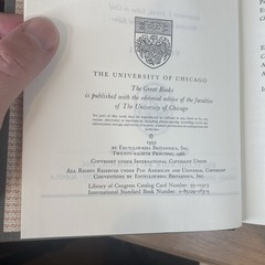 GREAT BOOKS OF THE WESTERN WORLD Britannica-1952, 1986 Printing. Vols- YOU PICK