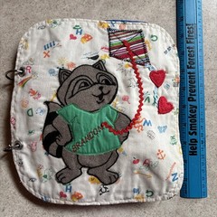 Vintage Handmade Children’s Quiet Soft Fabric Activity Busy Book 8.75” x 9.5”