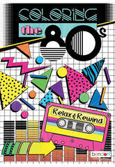 📻 Bendon 16929 Coloring the 80’s Advanced Adult Book VG 38 Pix HipHop FreeShip