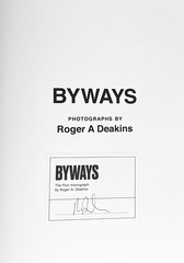 BYWAYS Signed by Roger Deakins – Photography Book – Cinematography