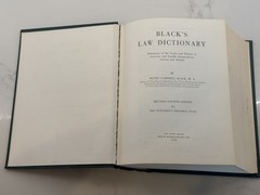 Vintage Black’s Law Dictionary With Pronunciations 4th Ed HC 1968 USA