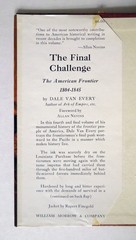 The Final Challenge – Dale Van Every, 1964 hc w/dj, William Morrow and Company