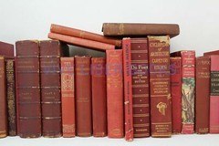 Lot 5 RED / Shades of RED Old Vintage Antique Rare Hardcover Random Books