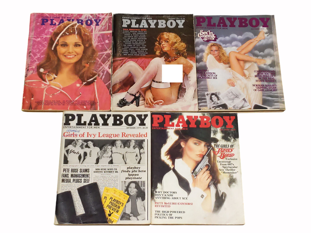 Vintage 1968 1974 1979 Playboy Magazine Lot of 5 Issues w/ Centerfolds