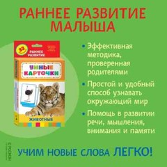 Животные. Развивающие карточки 0+ Kids Book in Russian