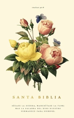 Rvr60, Santa Biblia, Premio Y Regalo, Letra Grande, Tapa Dura, Floral, Palabras