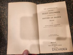 The Constitutions And Other Select Documents Illustrative Of France #X