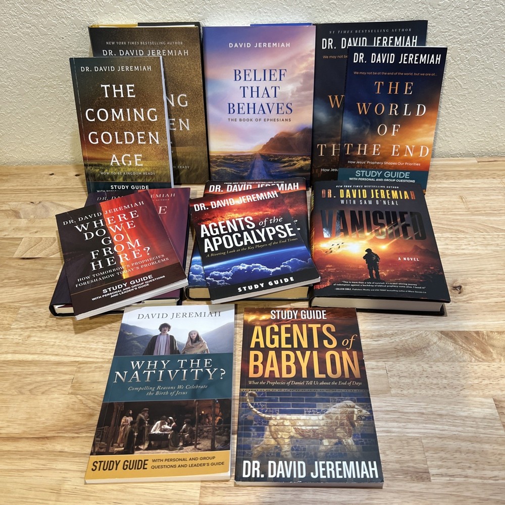 6 Dr. David Jeremiah Hardback Books & 6 Paperback Study Guides