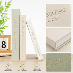 Decorative Books for Home Decor,Set of 3 Aesthetic Faux Books with Storage Box,L