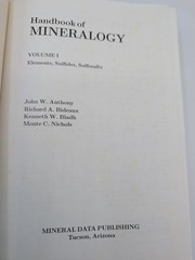 Handbook of Mineralogy Vol. 1 : Elements, Sulfides, Sulfosalts