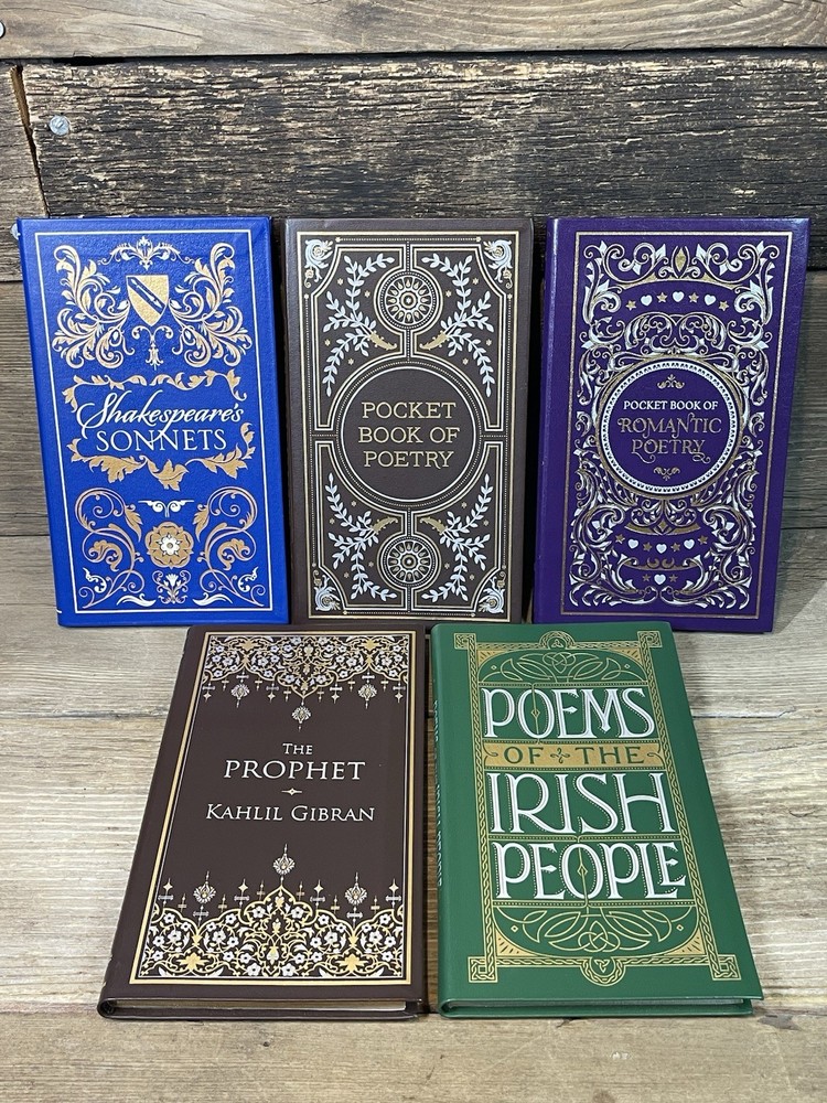 5 Book Poetry Lot, 2016 Fall River Press LEATHER Classic Barnes & Noble Gilt