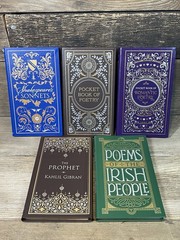 5 Book Poetry Lot, 2016 Fall River Press LEATHER Classic Barnes & Noble Gilt