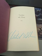 SIGNED! Tuesdays with Morrie by Mitch Albom HCDJ Very Good SEE PICS