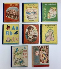 Vintage 1940s Miniature 4″ Children’s Book Lot A Little Book & Lollipop Book (8)