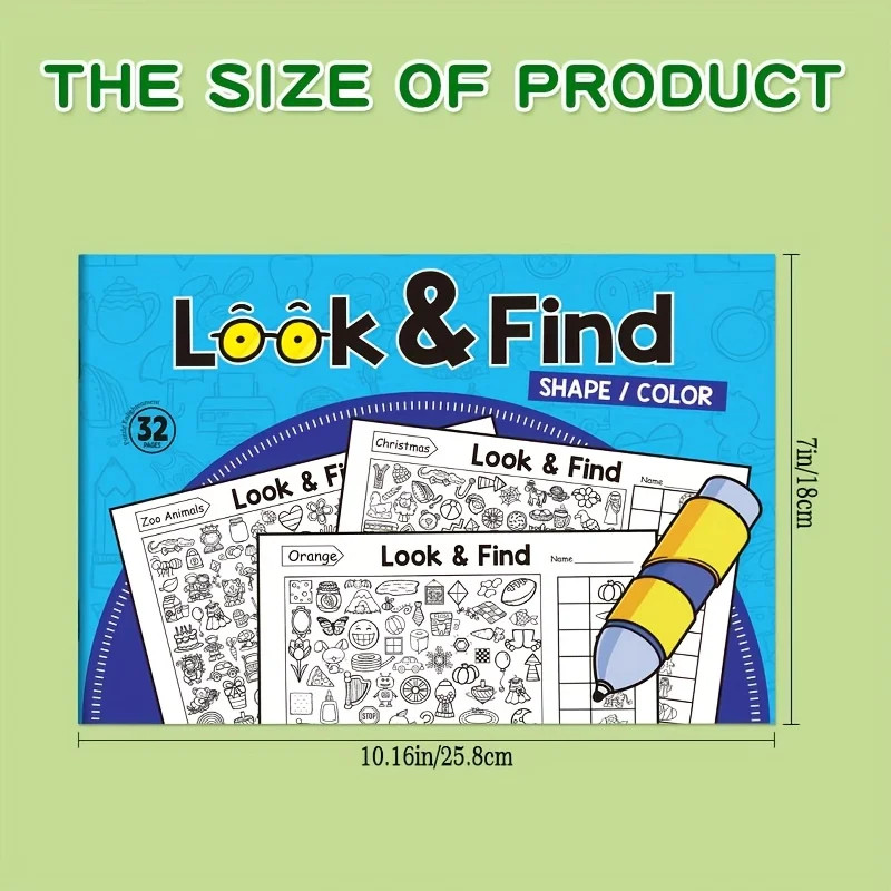 Kids Hidden Objects Coloring Book Find & Color Activity Puzzle Workbook