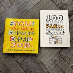 Lot Of 2 Funny Self Help books PANIC ABOUTBEING GROWN UP & DOING GREAT JOB