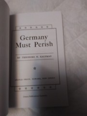 Germany Must Perish by Theodore Kaufman, PB facsimile reprint