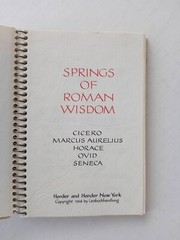 Springs of Roman Wisdom, Mini/Pocket Book 1968 Caesar, Cicero, Marcus Aurelius