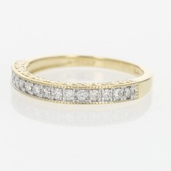 .17ctw Diamond Pavé Milgrain Scroll Wedding Band Ring 14k Yellow Gold Size 5