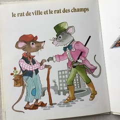 French Vintage Picture Book Jean de La Fontaine Fables 22cm Hardcover 24p