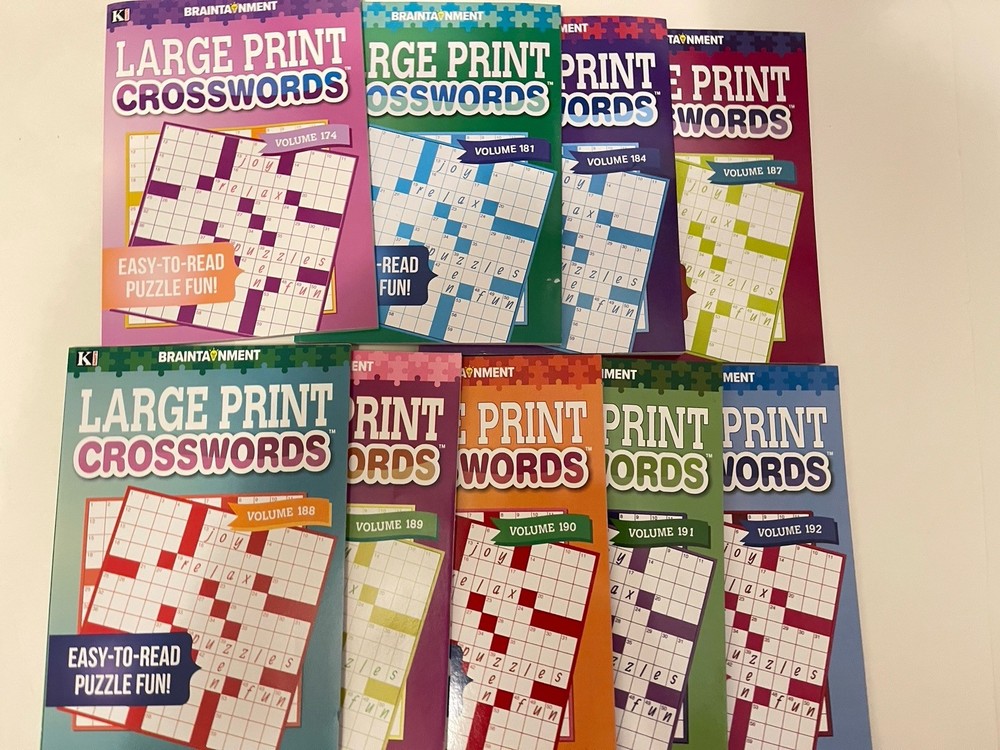 Mega Lot 9 Kappa Large Print Crossword Books Braintainment NEW Free Ship