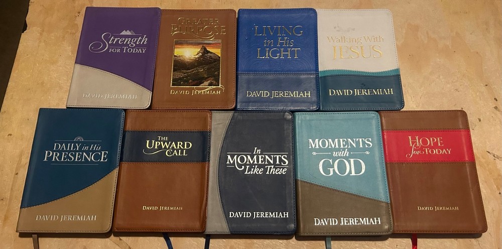 DAVID JEREMIAH All Leather Devotional Book Lot of 9 CHRISTIAN BIBLE STUDY Books
