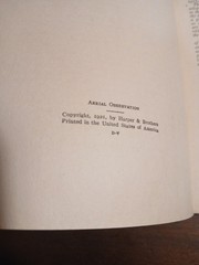 Aerial Observation Airplane / Balloon Corps Pilot 1921 HC Book by Harold Porter