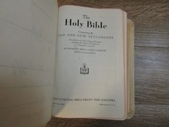 Holy Bible Vintage National Bible Press KJV White Cover with Gold Trim 1950’s