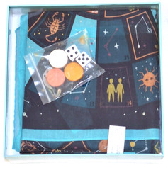 Galison Zodiac Race Classic Game Bandana 100% Cotton, Multicolor New In Box
