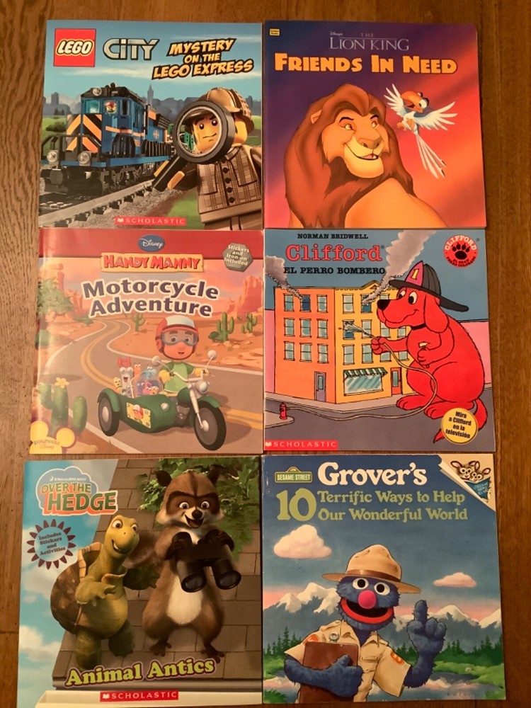 Boys Interest Clifford, Lego Paperback Picture Book Lot 6 Activities/Sticker EUC
