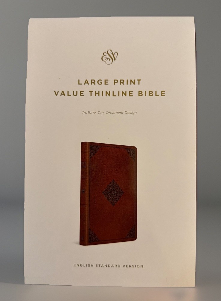 Bible (ESV) English Standard Version Large Print Value Thinline TruTone Tan New.