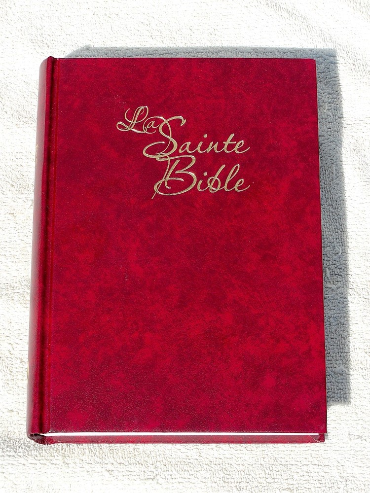 French Bible LARGE PRINT, Louis Segond 1910 Hardback Marbled Ruby Red
