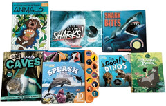 lot of 7 chidren books Dinosaurs sharks animals caves Discovery kids Splash
