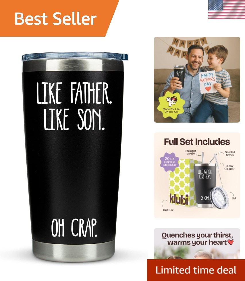 20oz Insulated Tumbler – Perfect Gift for Dads – Like Father Like Son Cup