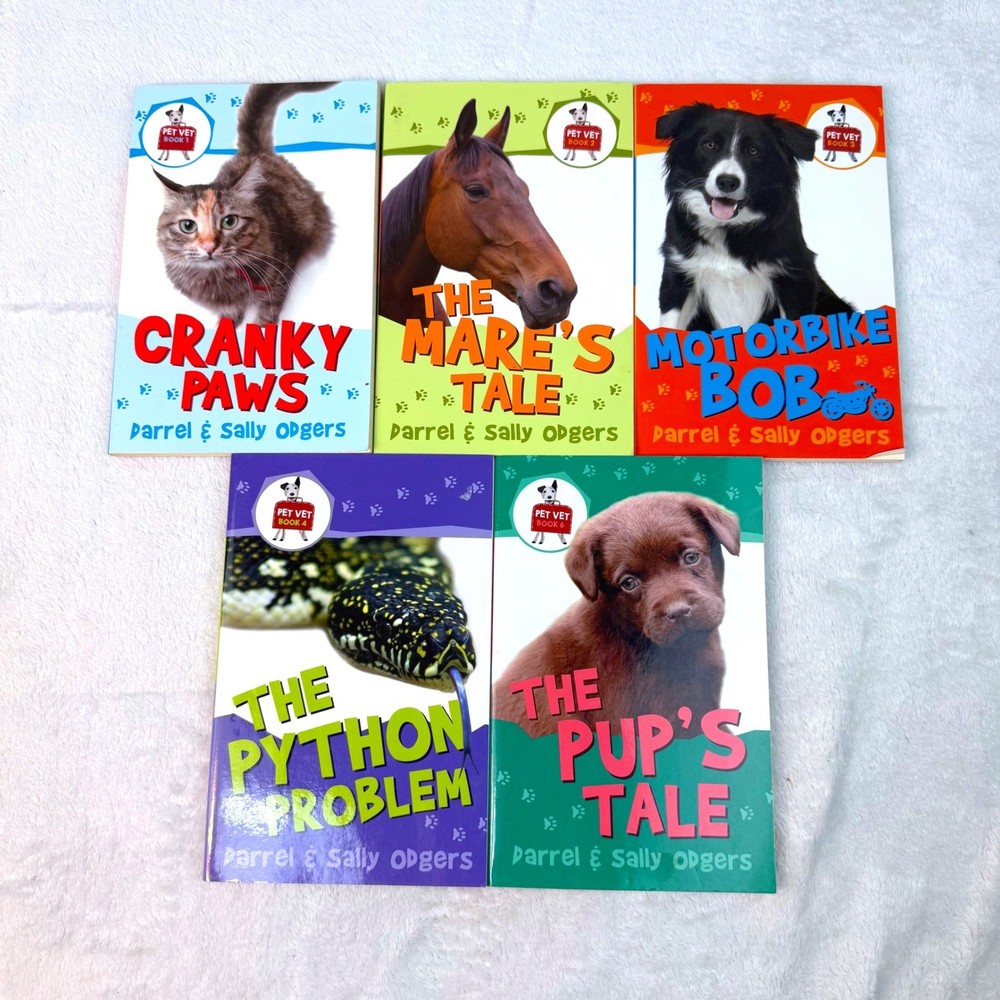 Pet Vet Book Lot Darrel Sally Odgers Kane Miller Cranky Paws Pup’s Tale 5 Books