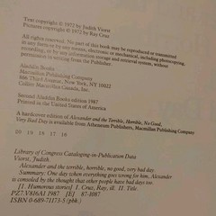 Alexander and the Terrible, Horrible, No Good, Very Bad Day. – With Inscription