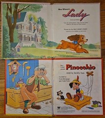 VTG 50s 60s 70s Disney Childrens Book Lot – Rescuers, Lady & the Tramp, Pinocchi