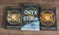 Onyx Storm + Iron Flame + Fourth wing by Rebecca Yarros Paperback and English